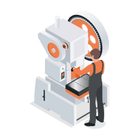 Stamping machine illustration