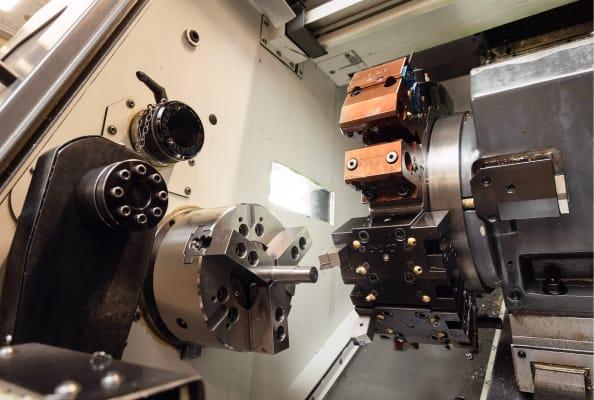 Inside view of Turning lathe machine working area