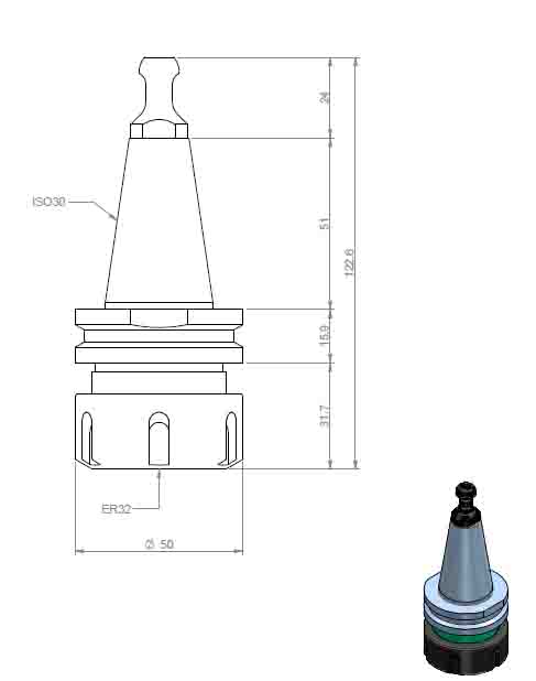 ISO30-ER32-INOX Tool holder