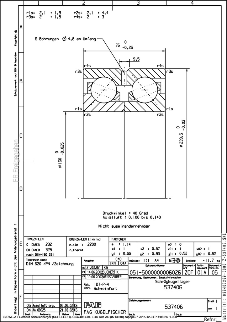 Z-537406.SKL Ball bearing