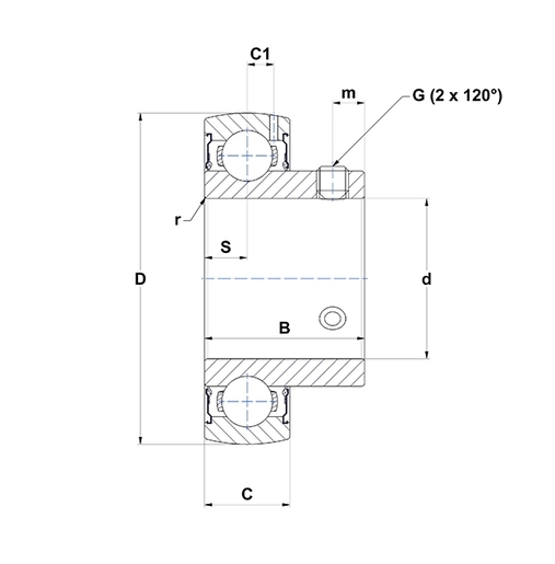 M-AS203D1 Ball bearing