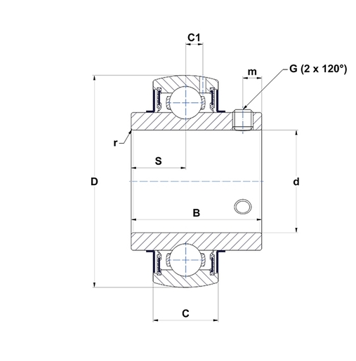 UC208G2L3 Ball bearing