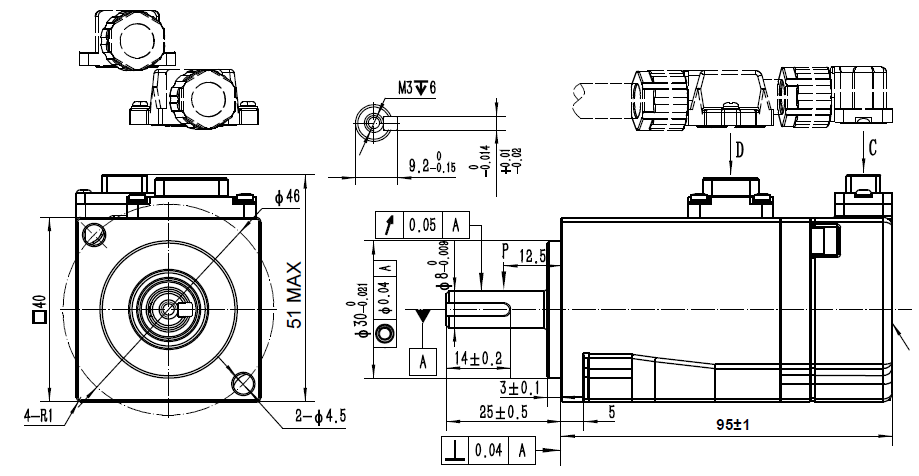 ELM1H-0100MA40E Motor