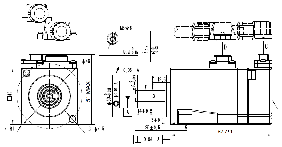 ELM1H-0100MA40F Motor