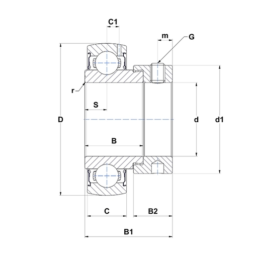 ES208G2 Ball bearing