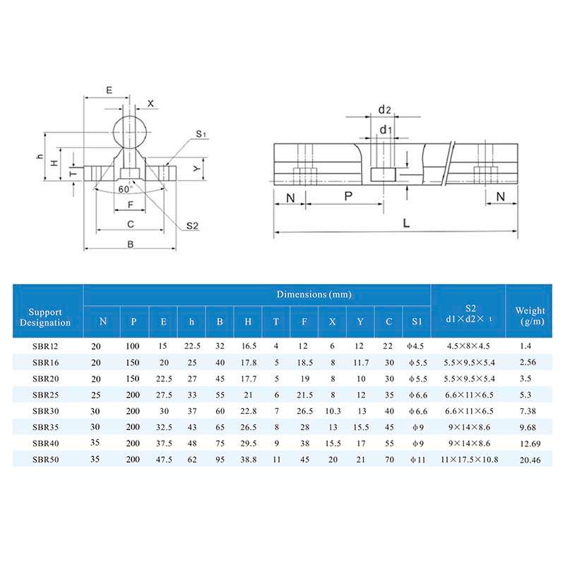 SBR50-6000-h6-C45  Shaft