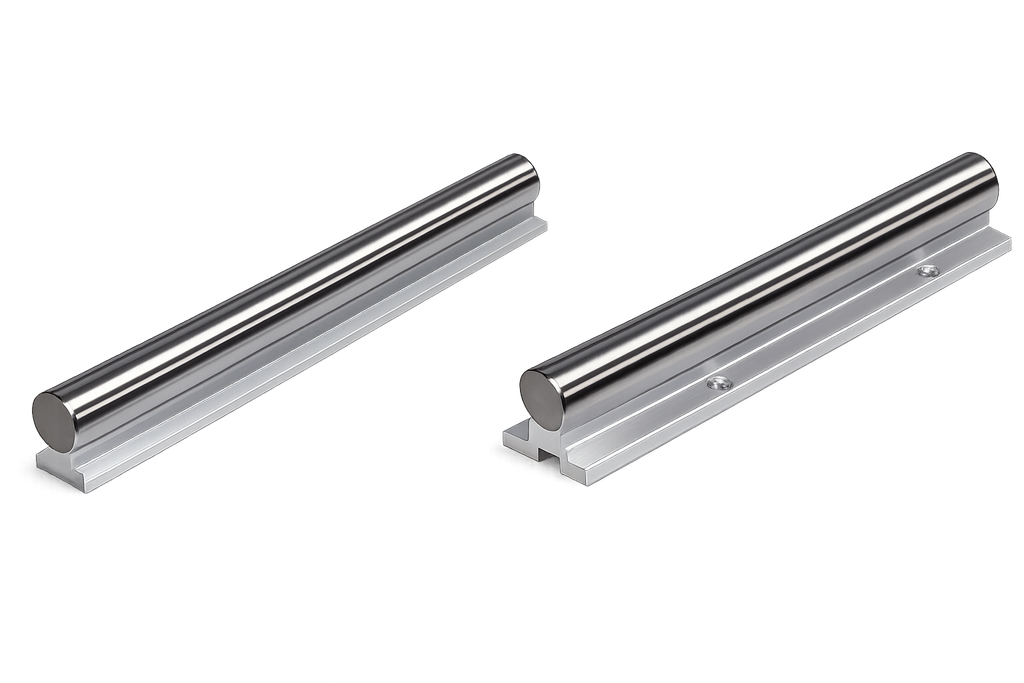 Precision shaft on support Ø20 mm, hardened (HRC 58–62), ground (h6  tolerance),  length 6000 mm